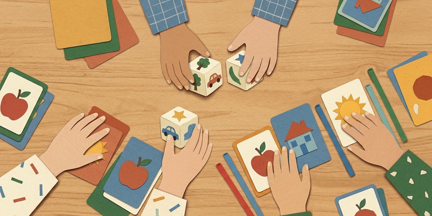 Illustration: Learning German through play — Familienzentrum Fischerinsel im KREATIVHAUS