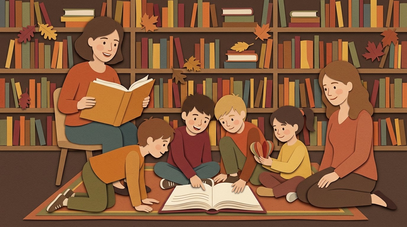 Illustration: Family time: “Autumn with Heart” — Stadtteilbibliothek Falkenhagener Feld
