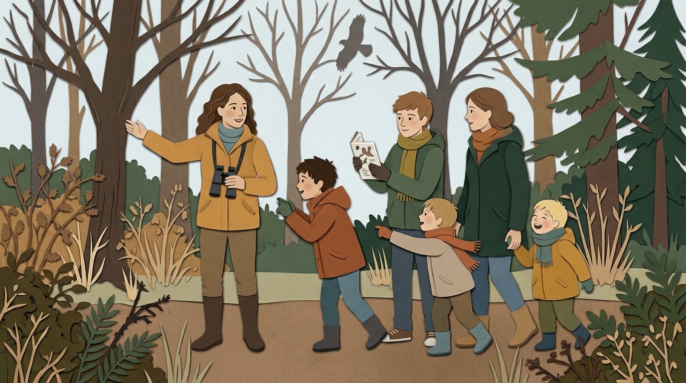 Illustration: Guided tour “Through the Hawk’s Eyes” — Naturschutzzentrum Ökowerk