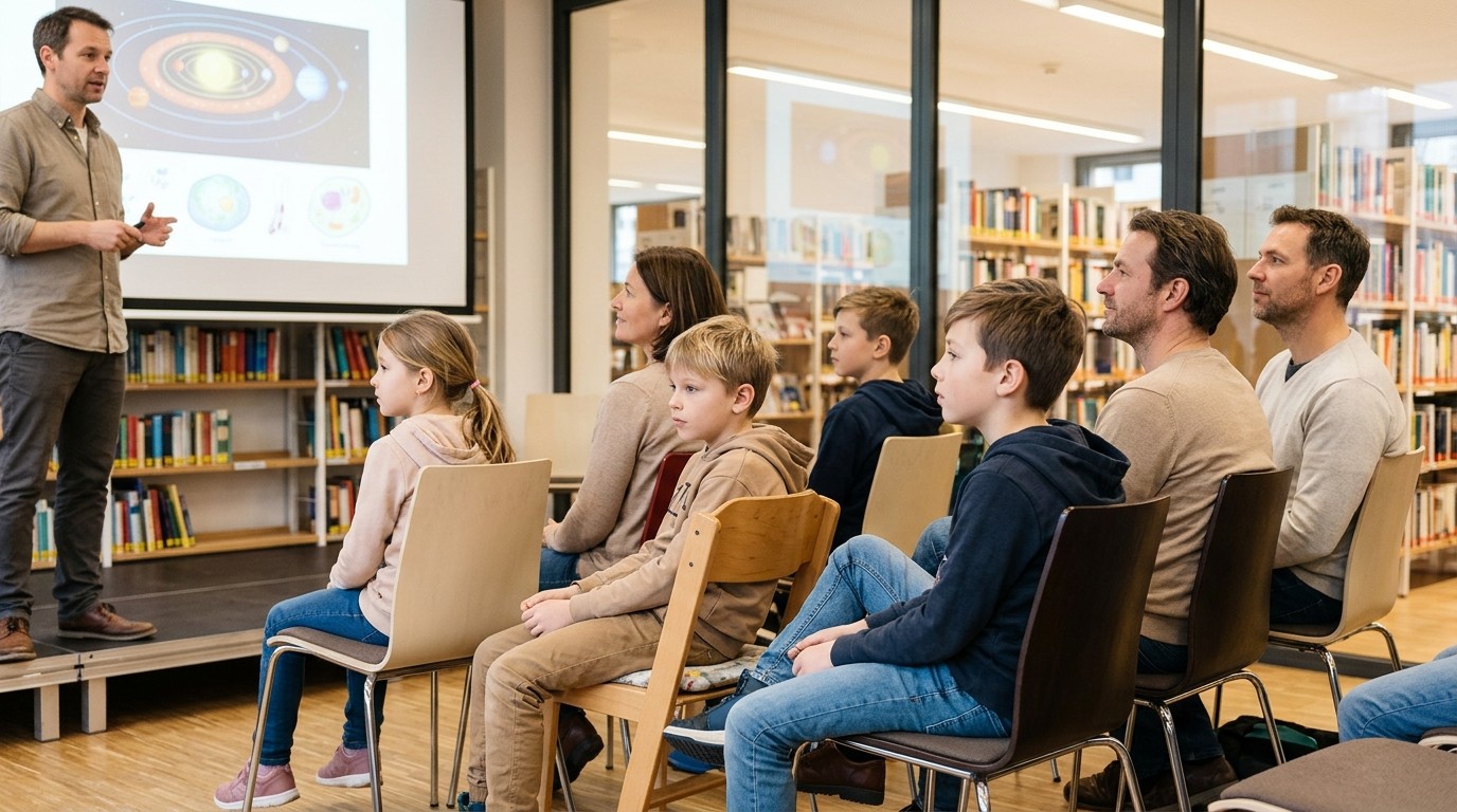 AI-generated image: KULer science day — Anna-Seghers-Bibliothek