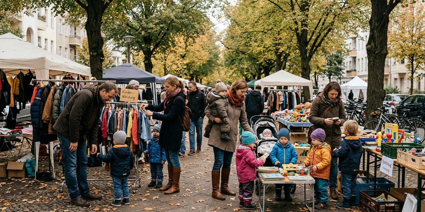 AI-generated image: Jordan flea market — Lohmühlenstr. / Ecke Jordanstr.