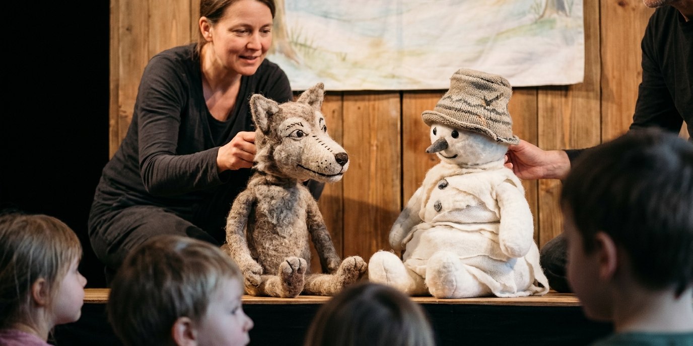 AI-generated image: Theatre performance “schneeschön & bitterkalt” — Kulturhaus Spandau
