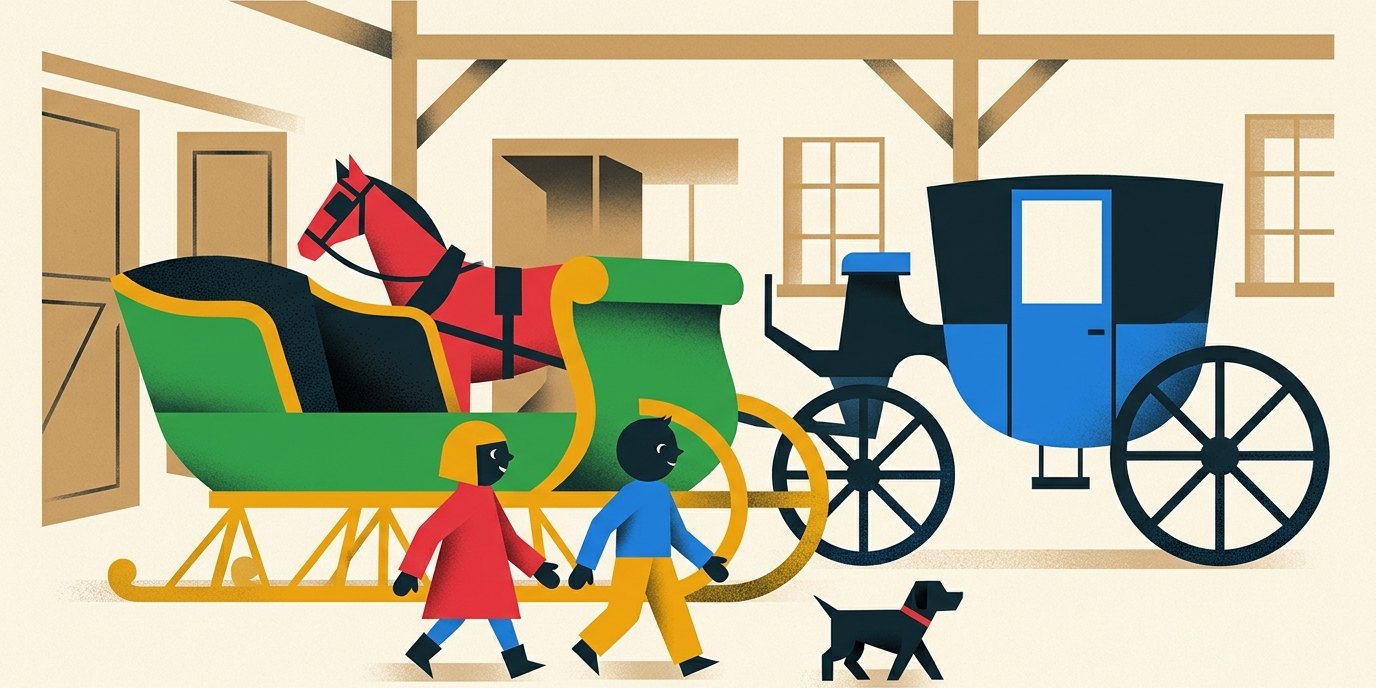 Illustration: Family tour “Hooves and Sleigh Bells” — Schloss Paretz