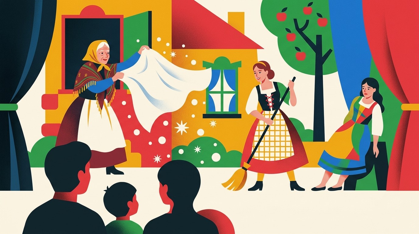 Illustration: Theaterstück „Frau Holle“ — Varia Vineta