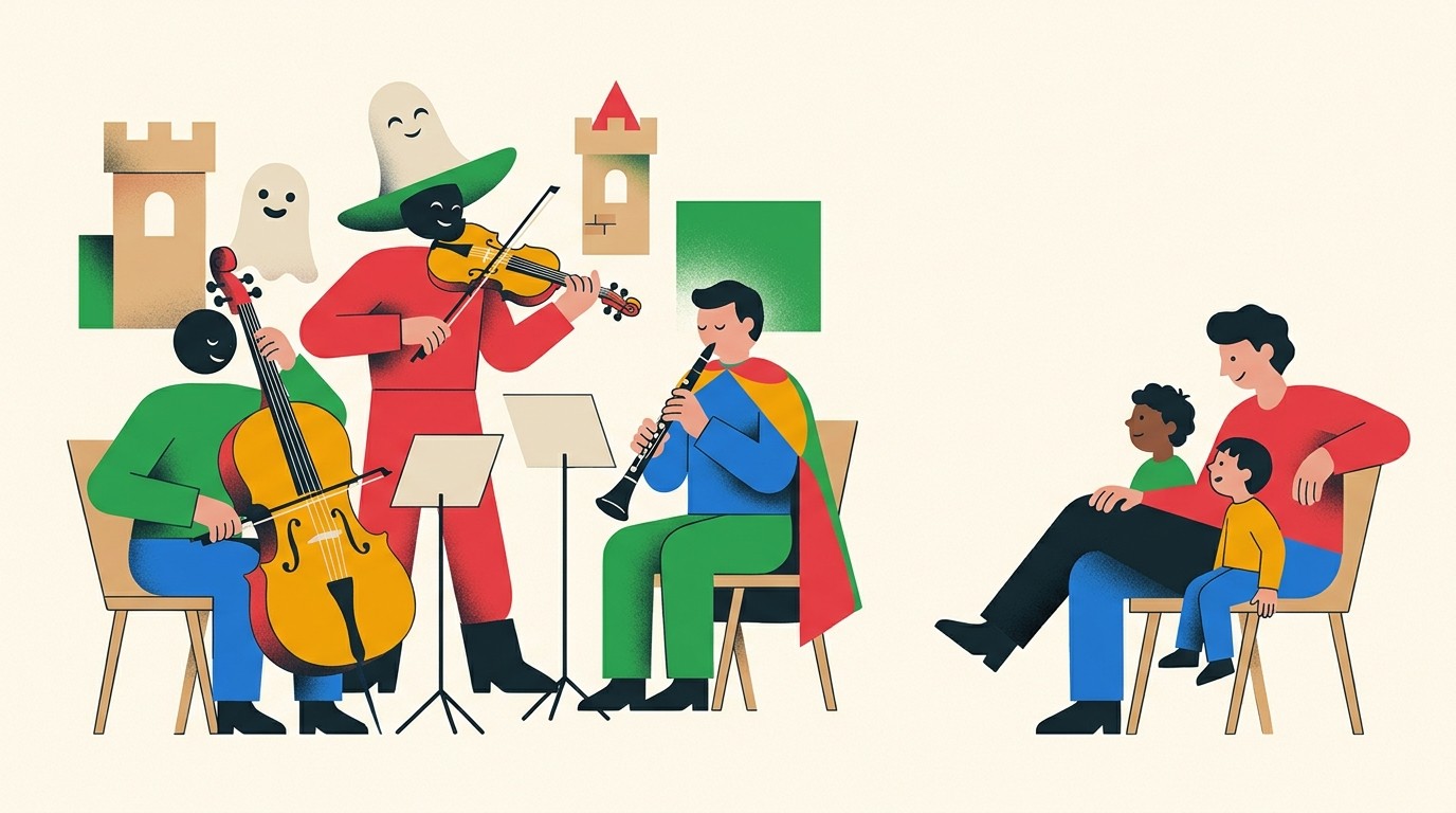 Illustration: Family concert “KAPellina und das Schlossgespenst” — Bürgerhaus am Schlaatz