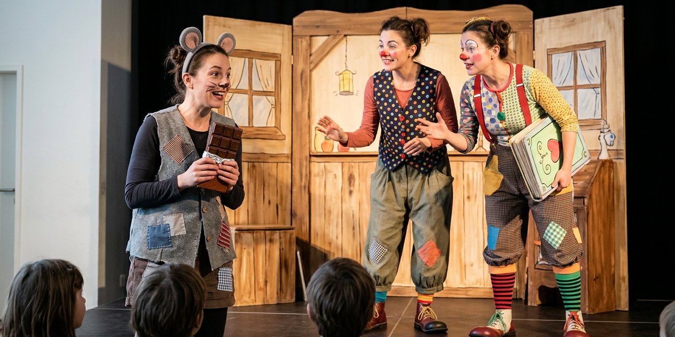 KI-generiertes Bild: Theaterstück „Brittas Buch“ — Janusz- Korczak-Bibliothek