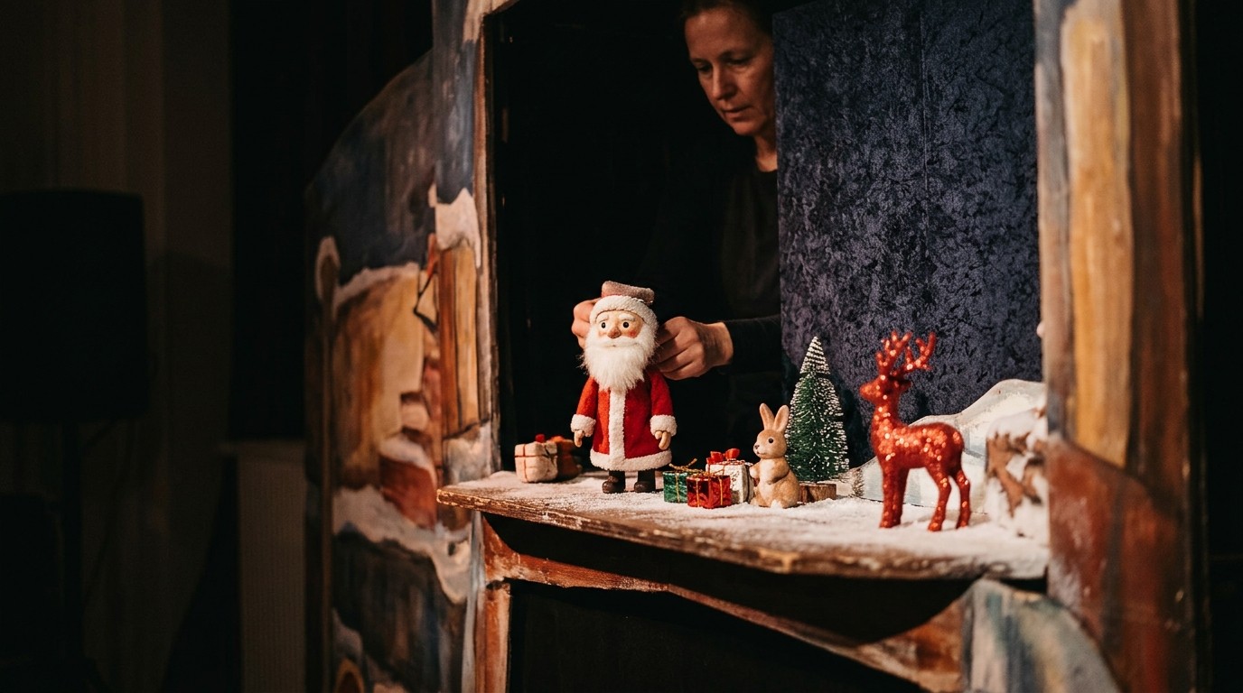 Изображение, созданное ИИ: Спектакль «Der kleine Weihnachtsmann» — Das Weite Theater