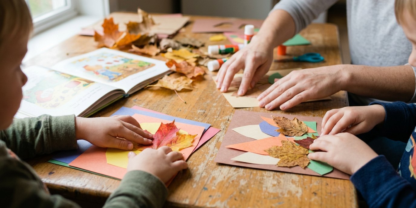 AI-generated image: Autumn holiday programme — Familienzentrum Mehringdamm
