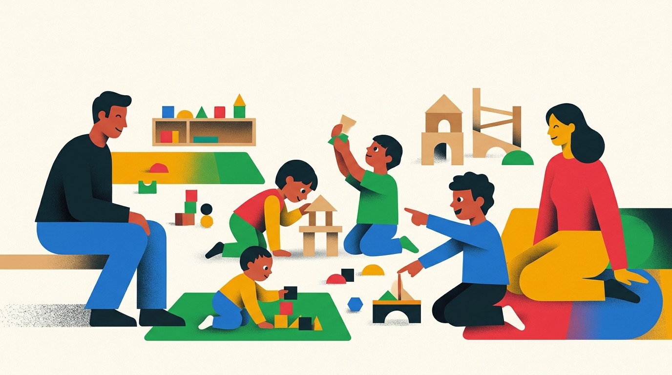 Illustration: Free play — Familienzentrum „Kleine Oranke“