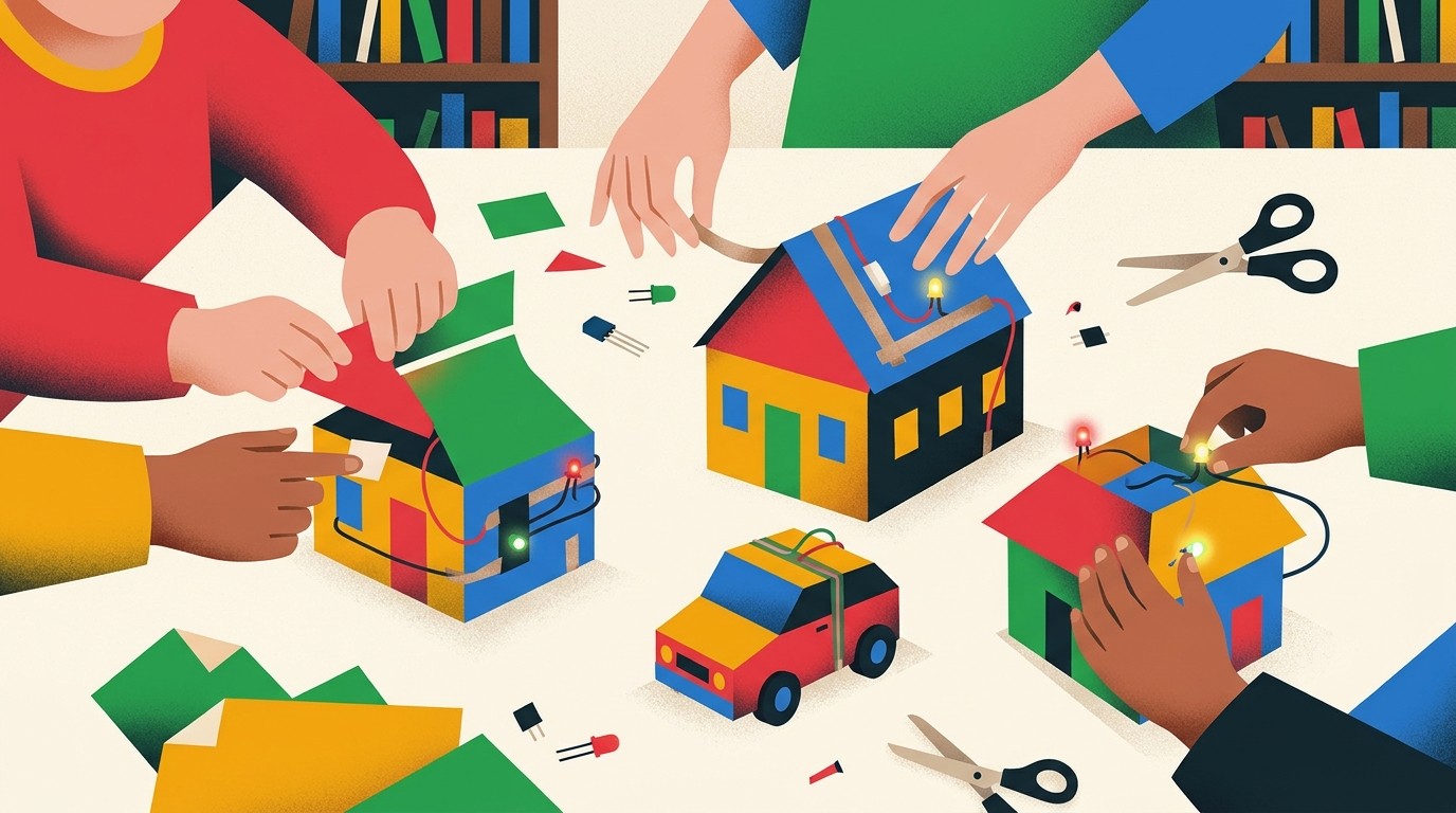 Illustration: Tinkering with Makey Makey — Bibliothek im Märkischen Viertel
