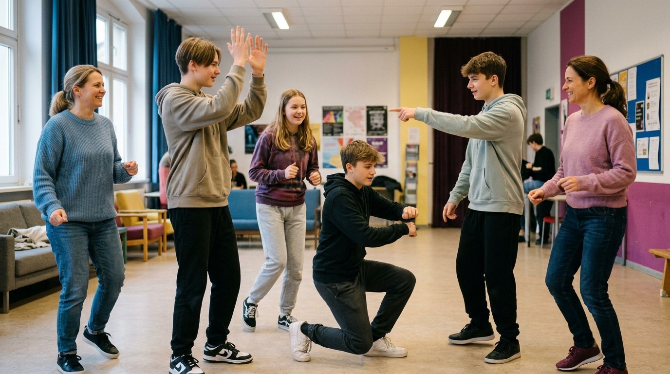 AI-generated image: K-pop random dance — Alte Feuerwache – Kulturhaus Friedrichshain