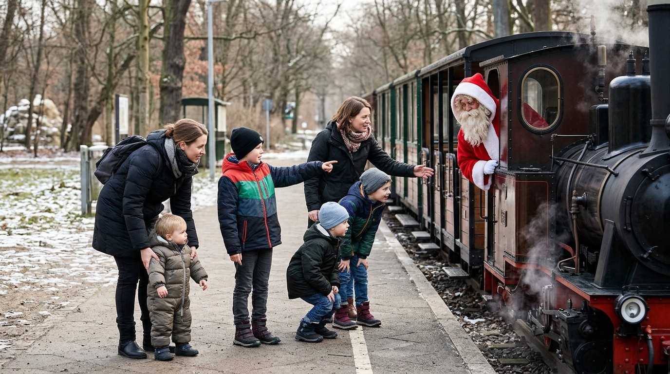AI-generated image: Goodbye, Santa Claus — Parkeisenbahn Wuhlheide