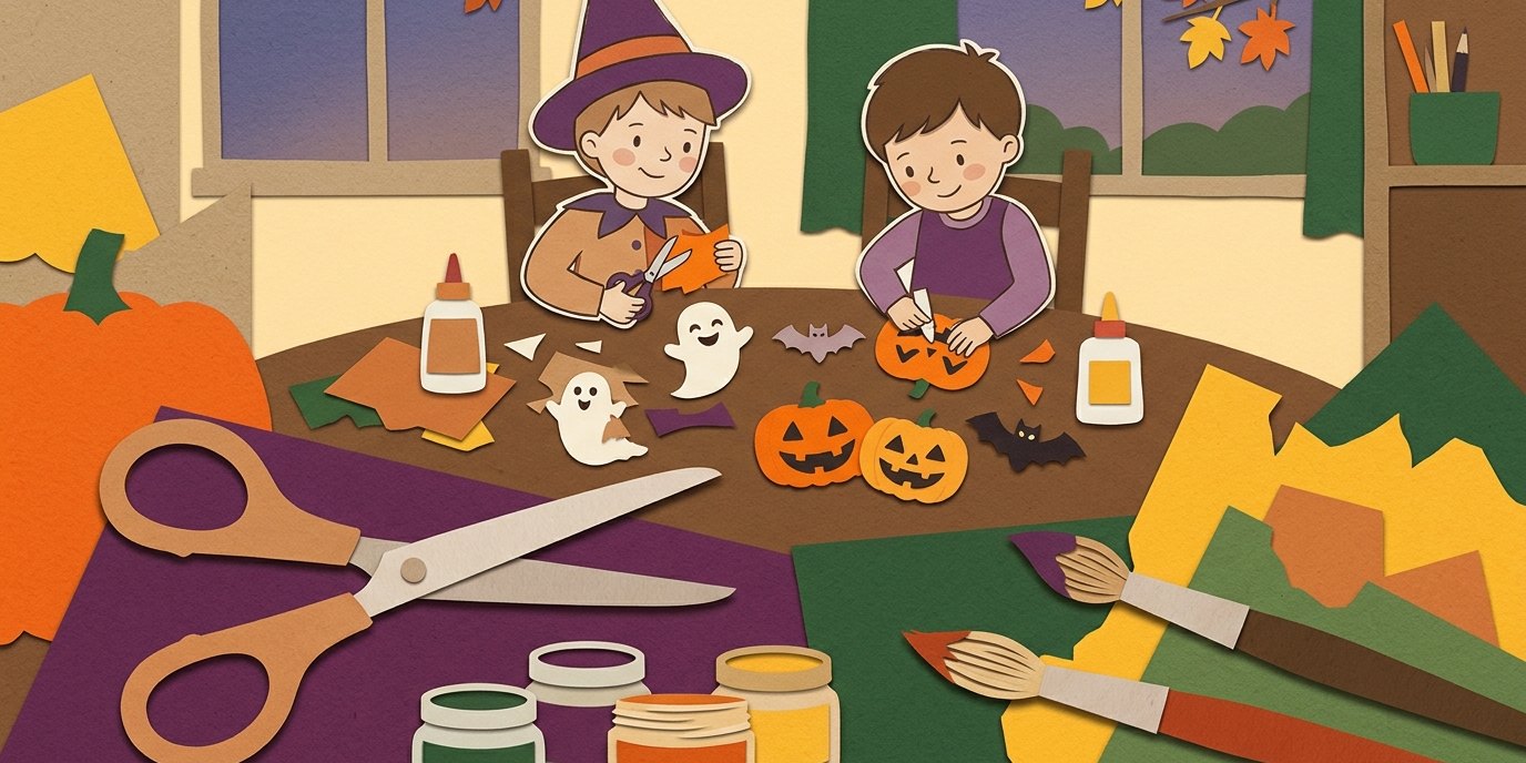 Illustration: Halloween-Basteln — Bibliothek im Märkischen Viertel