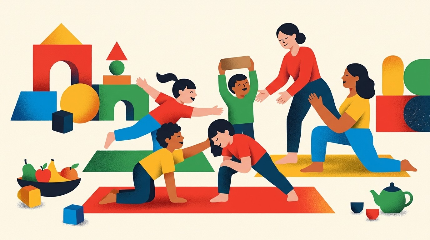 Illustration: Yoga im Jahreskreis — Familiencafé Rubens