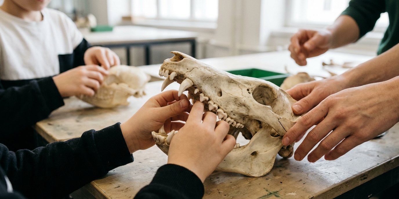 AI-generated image: Animal teeth discovery “Zeig her deine Zähne” — Naturkundemuseum Potsdam