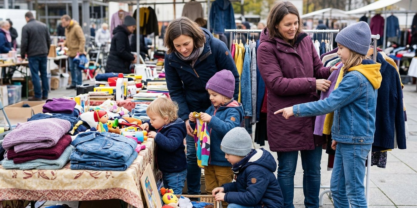 AI-generated image: Family flea market — Alte Fasanerie – Familienfarm Lübars