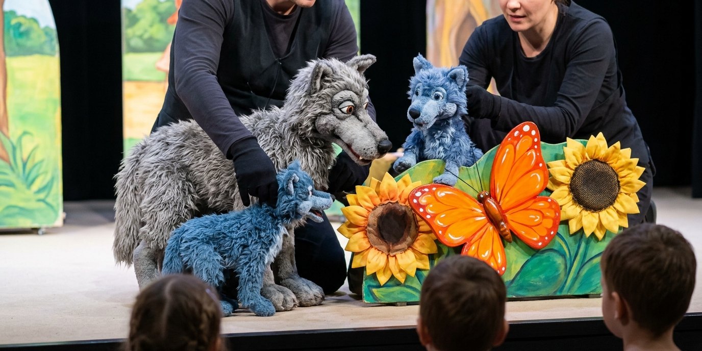 AI-generated image: Puppet show “The Luck That Wouldn't Fall” — Metronom Tegel