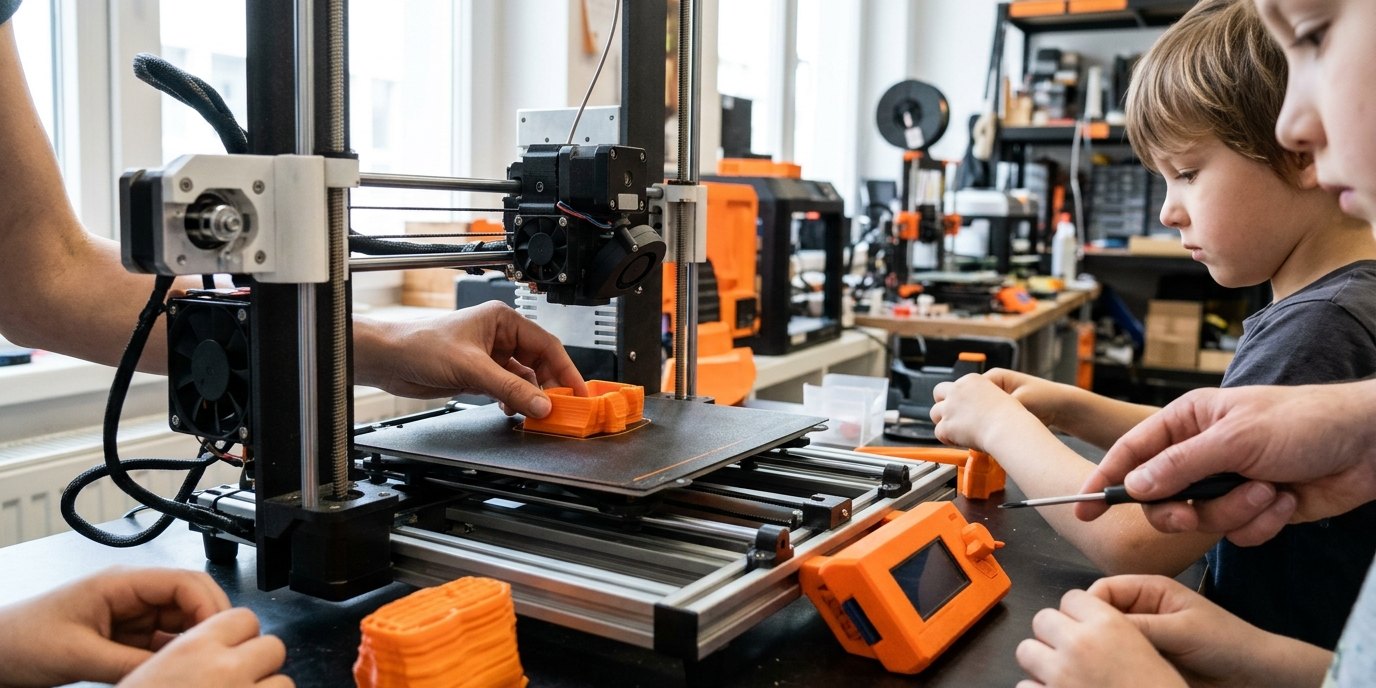 KI-generiertes Bild: Ferienprojekt „Design trifft Making“ — Dietrich-Bonhoeffer-Bibliothek