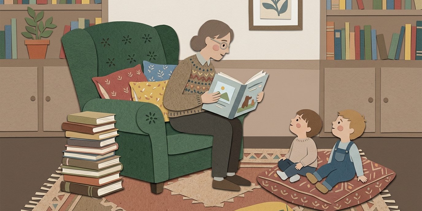 Illustration: Picture book storytime — Mark-Twain-Bibliothek