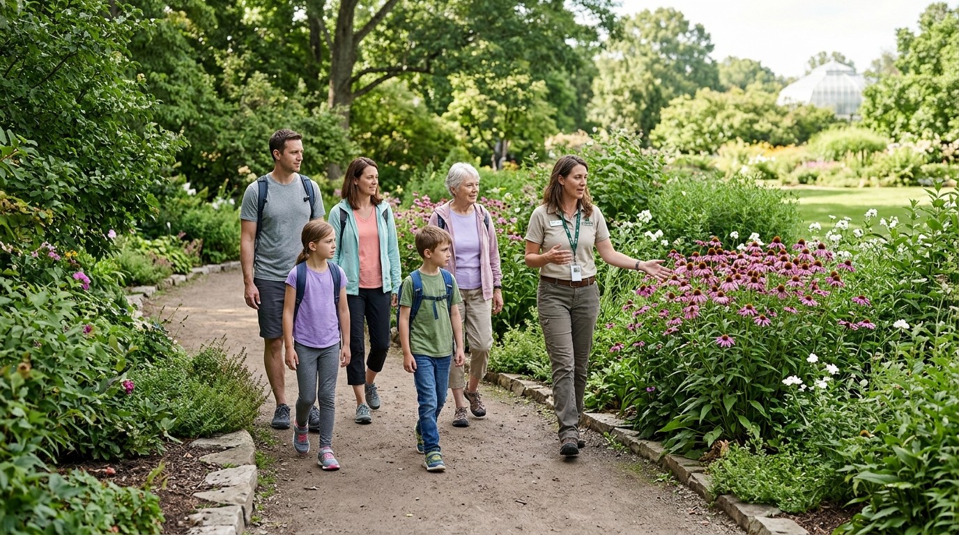 KI-generiertes Bild: Führung „Zwischen heiligen Bäumen und Hexenkräutern“ — Botanischer Garten und Botanisches Museum Berlin