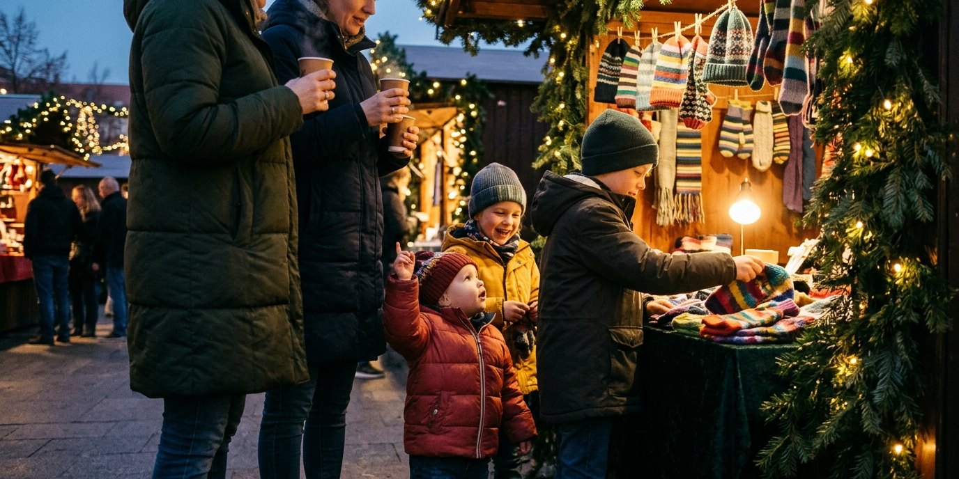 AI-generated image: Winter market — Abenteuerlicher Bauspielplatz Kolle 37