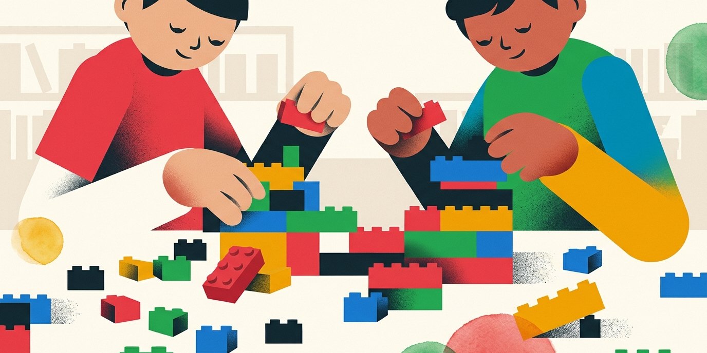Illustration: LEGO building afternoon — Janusz- Korczak-Bibliothek