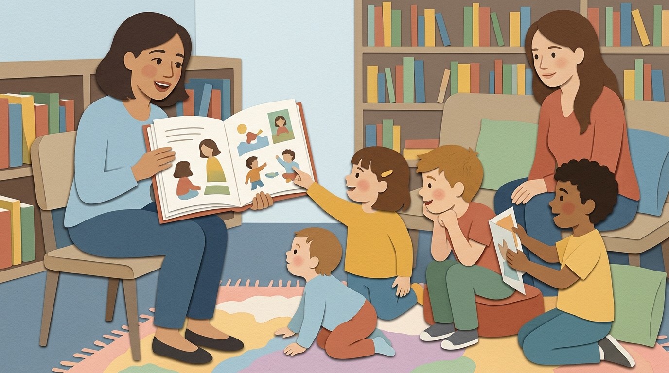 Иллюстрация: Чтение «Коробка историй» — Wolfdietrich-Schnurre-Bibliothek