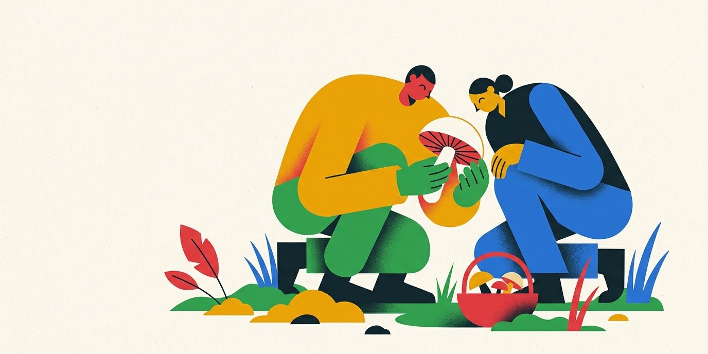 Illustration: Mushroom consultation — Botanischer Garten und Botanisches Museum Berlin