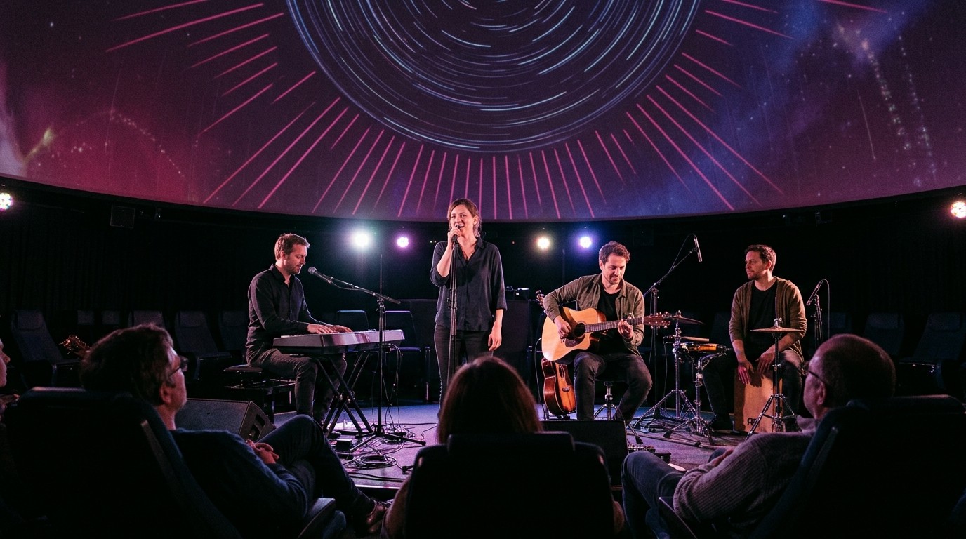 AI-generated image: Concert “musical spheres” — Zeiss-Großplanetarium