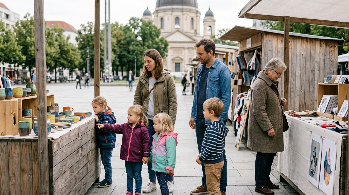 AI-generated image: Art market “Weddingmarkt” — Leopoldplatz