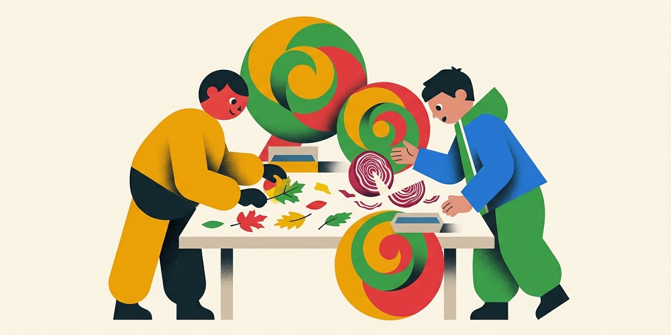 Illustration: Leaf-colour class “Science Lab” — Bibliothek Lichtenrade