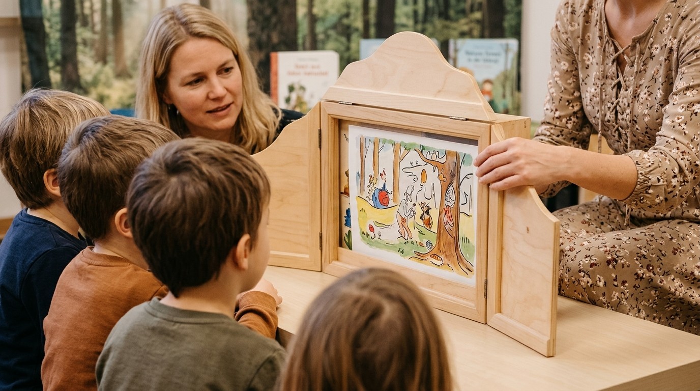 AI-generated image: Fairy tales with Michaela — Heinrich-Schulz-Bibliothek