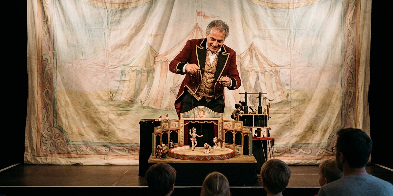 AI-generated image: Puppet circus “Piccoli e Grandi” — Puppentheater Felicio