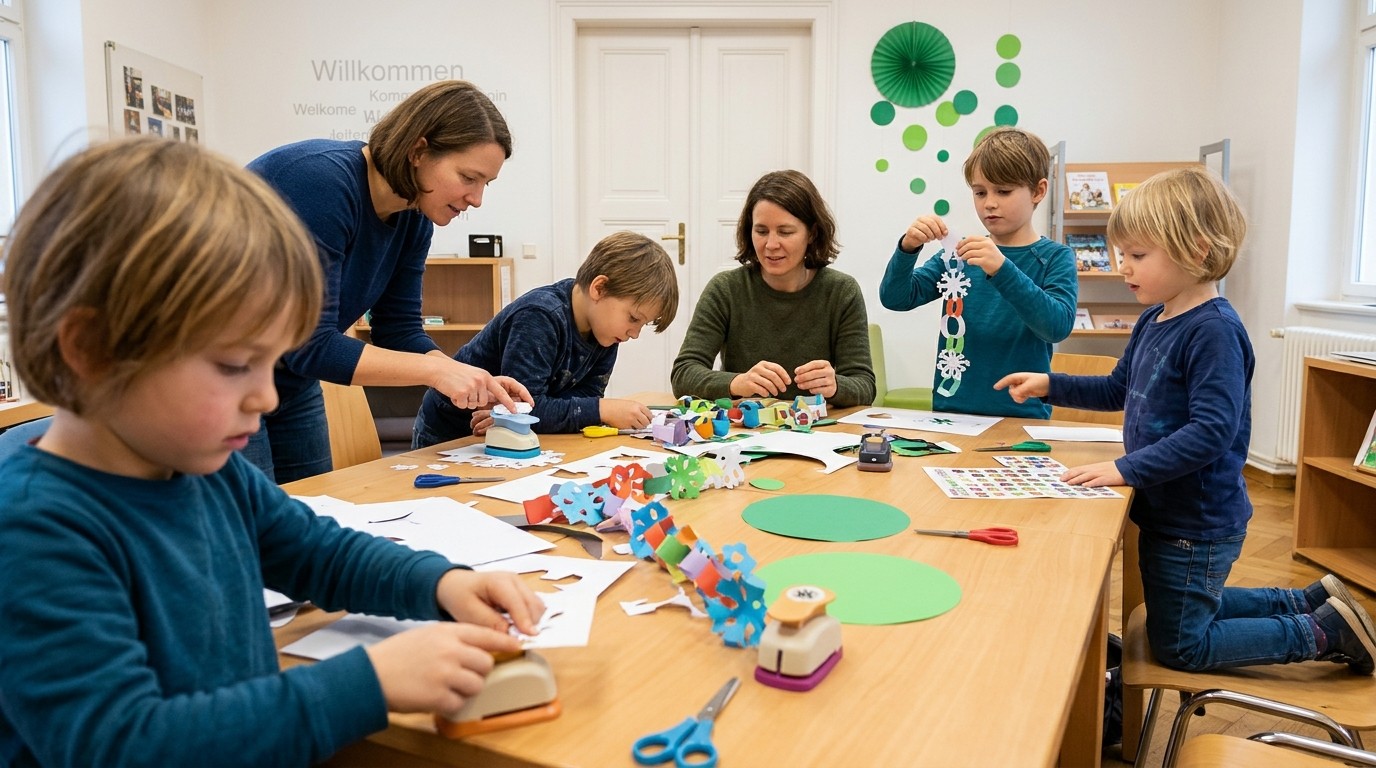 AI-generated image: Crafts and music “SchlossKultur” — Ingeborg-Drewitz-Bibliothek