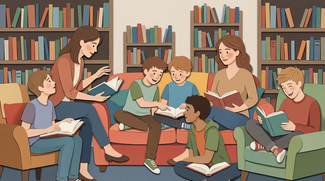 Illustration: Silent Book Club — Ingeborg-Drewitz-Bibliothek