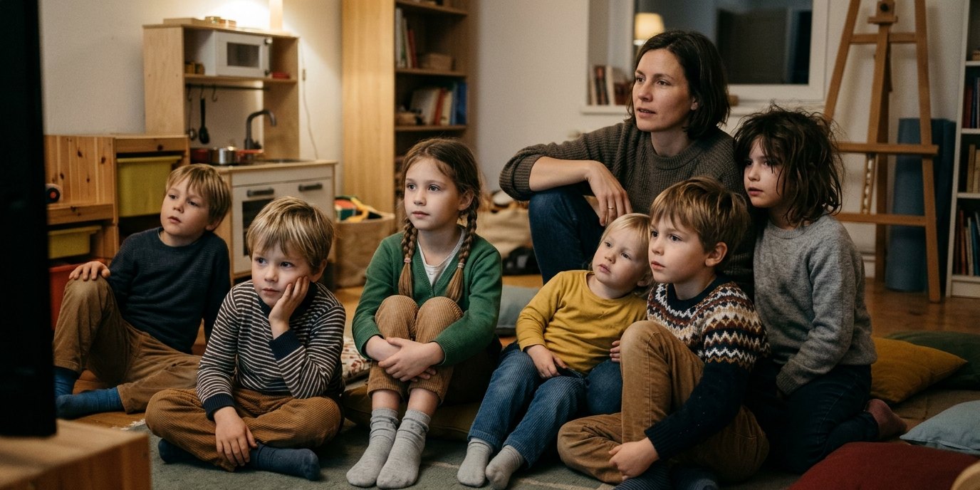 AI-generated image: Picture book cinema — Stadtteilbibliothek Reinickendorf-West