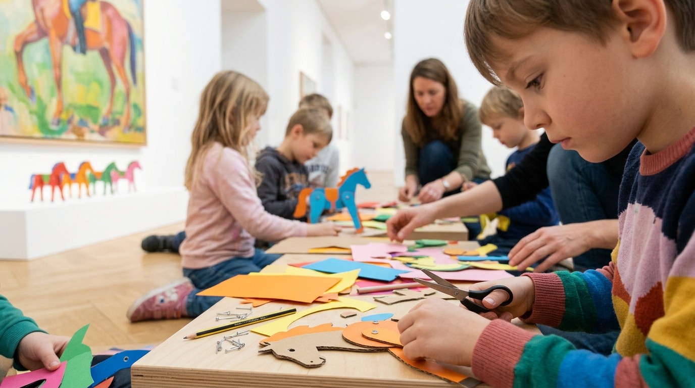 KI-generiertes Bild: Familienworkshop „Das Hampel-Pferd“ — DAS MINSK Kunsthaus in Potsdam