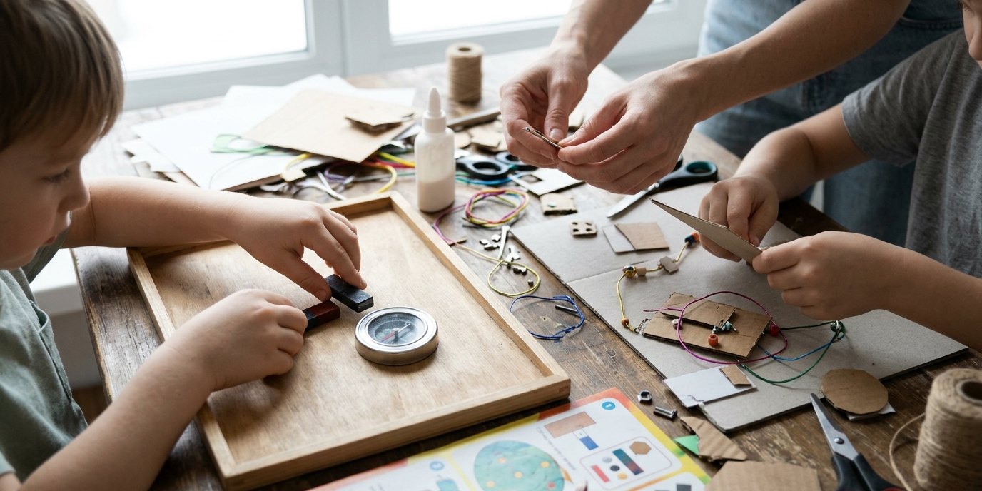 AI-generated image: Workshop “Sticky Stones” — Gläsernes Labor – Forscherferien