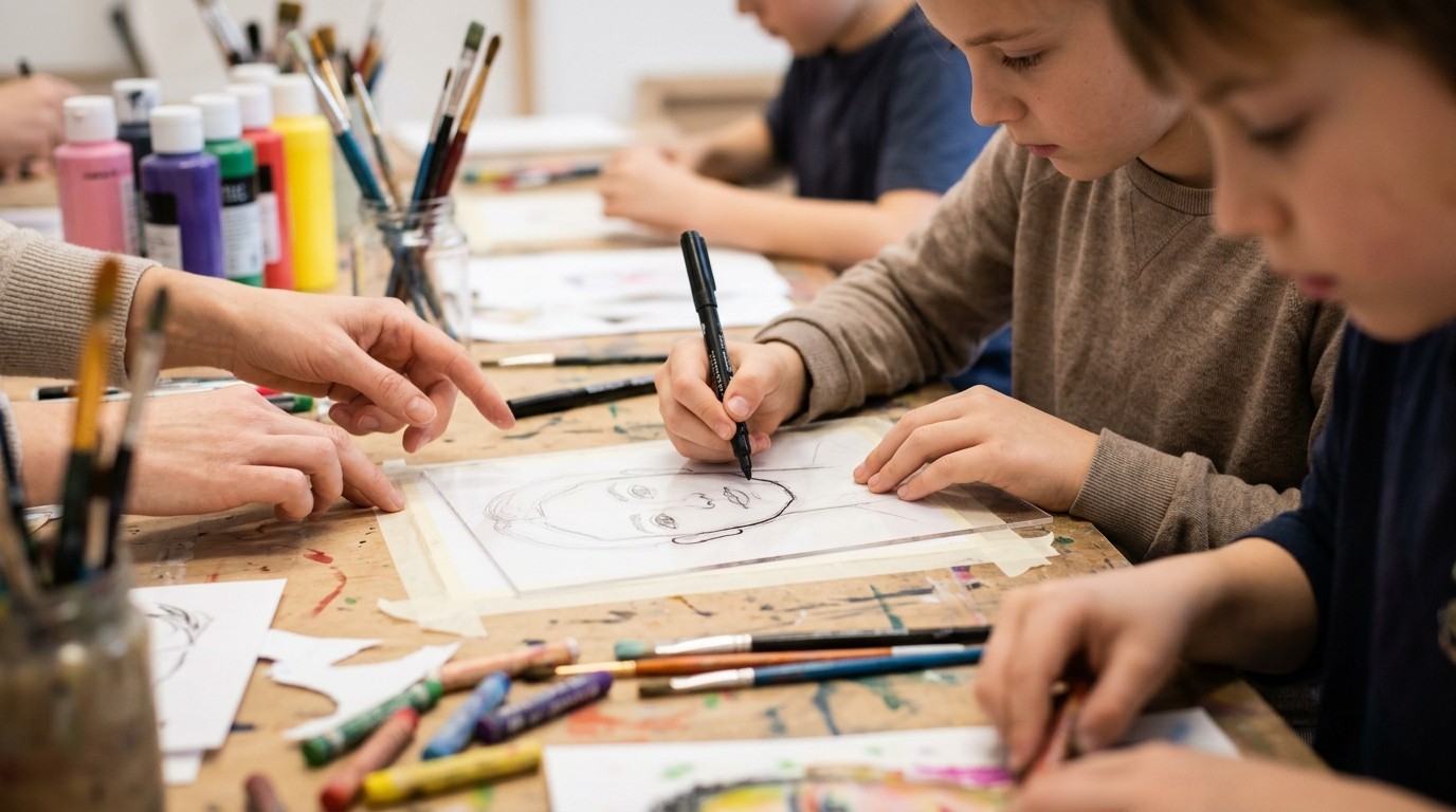 AI-generated image: Workshop “A Picture of Myself” — Werkstatt für Kreative der Stiftung Kunstforum Berliner Volksbank