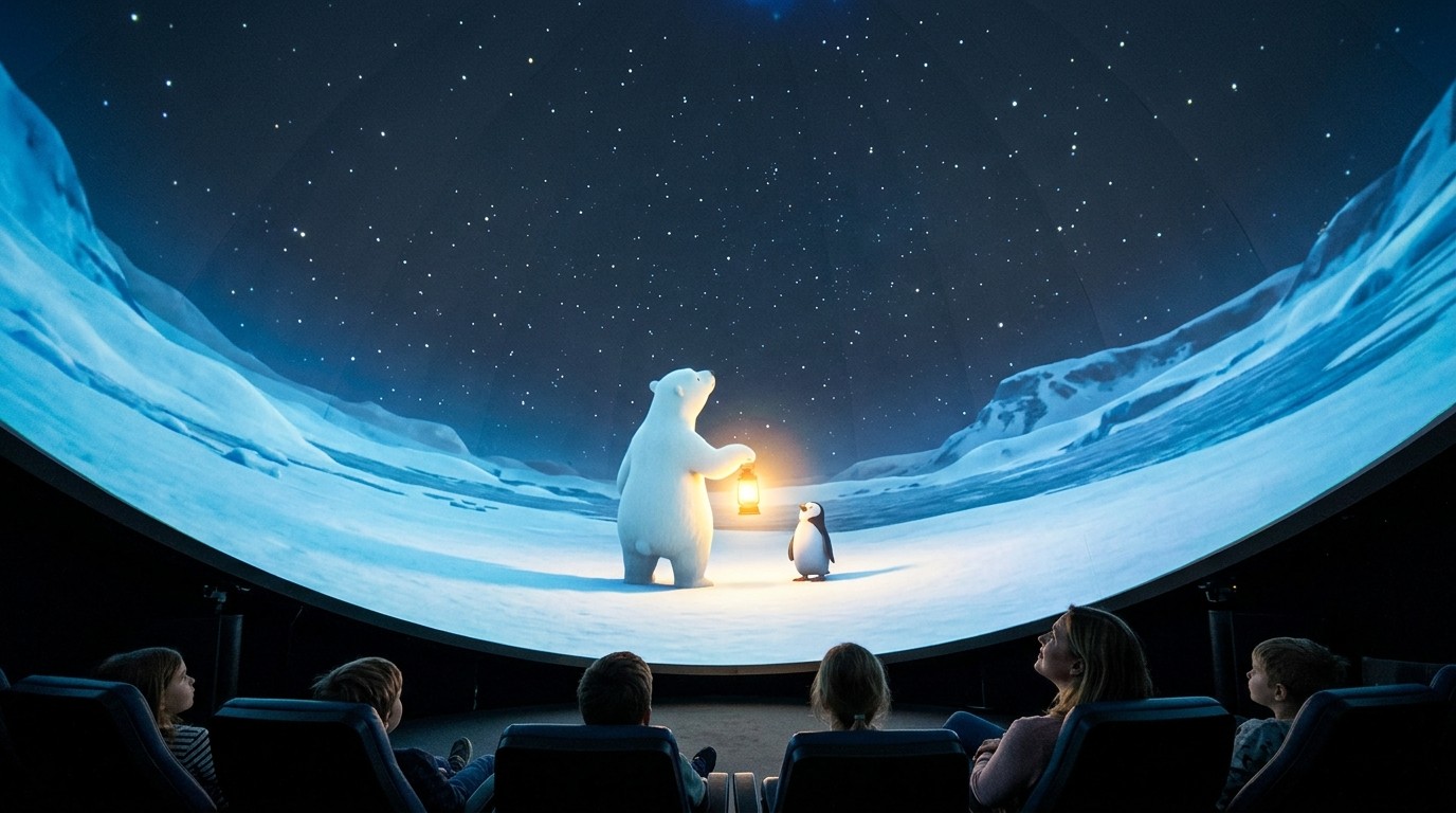 AI-generated image: Planetarium show “Polaris and the Polar Night” — Zeiss-Großplanetarium