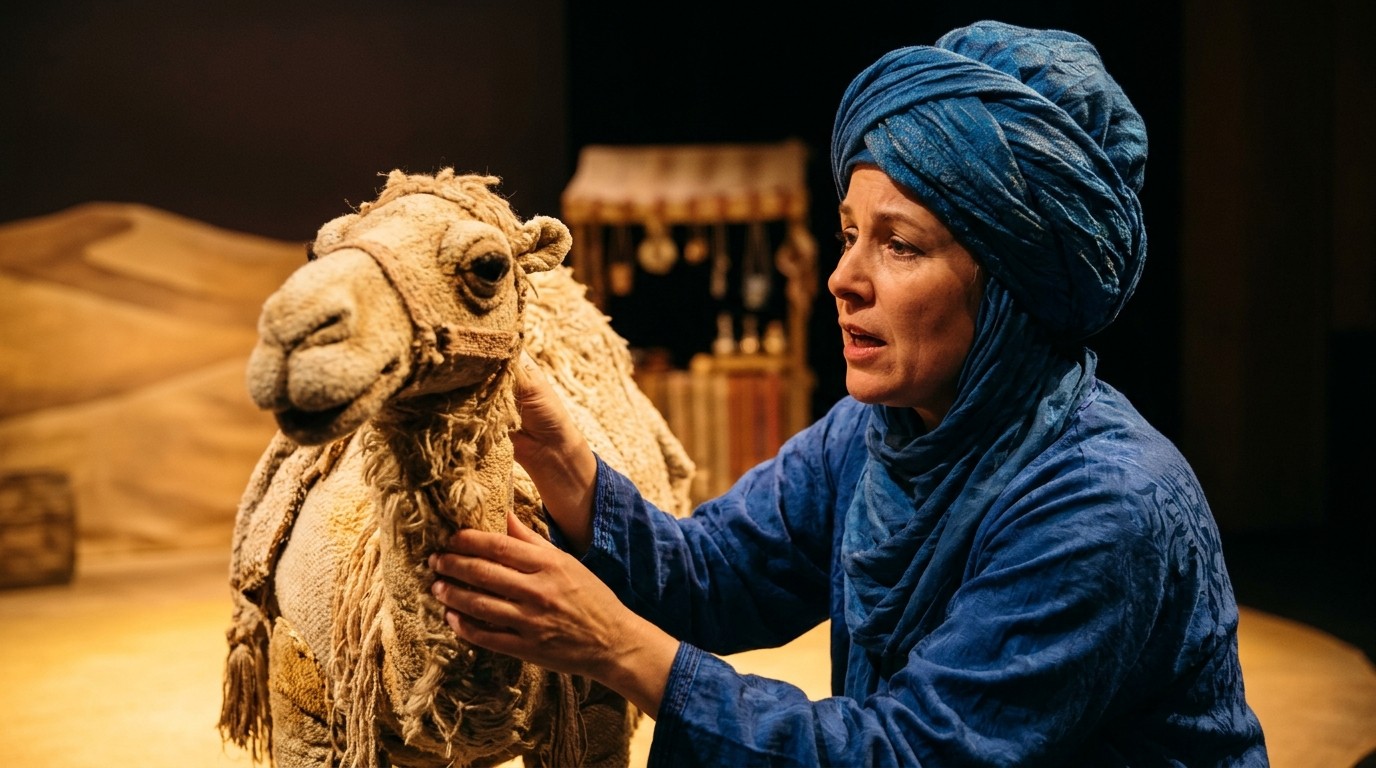 AI-generated image: Theatre show “The Flying Camel” — Theater Jaro