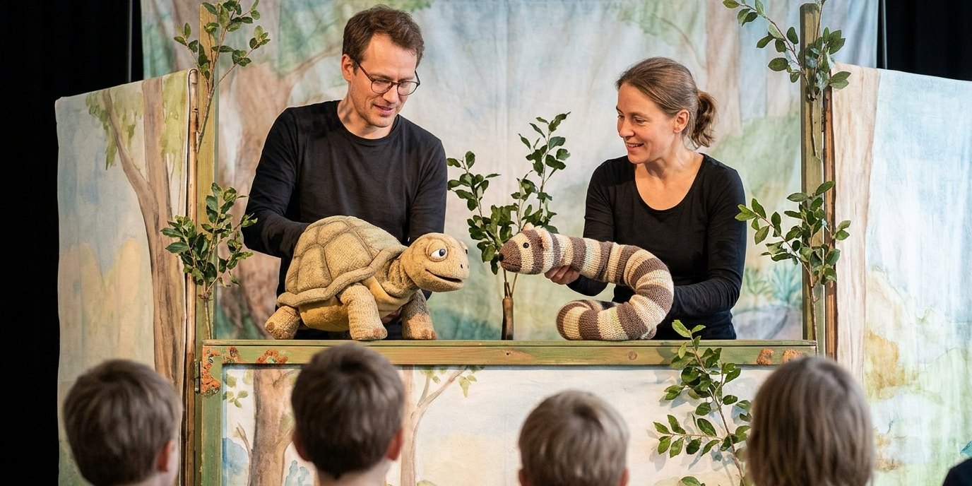 AI-generated image: Play “The Tortoise's Birthday” — Das Weite Theater
