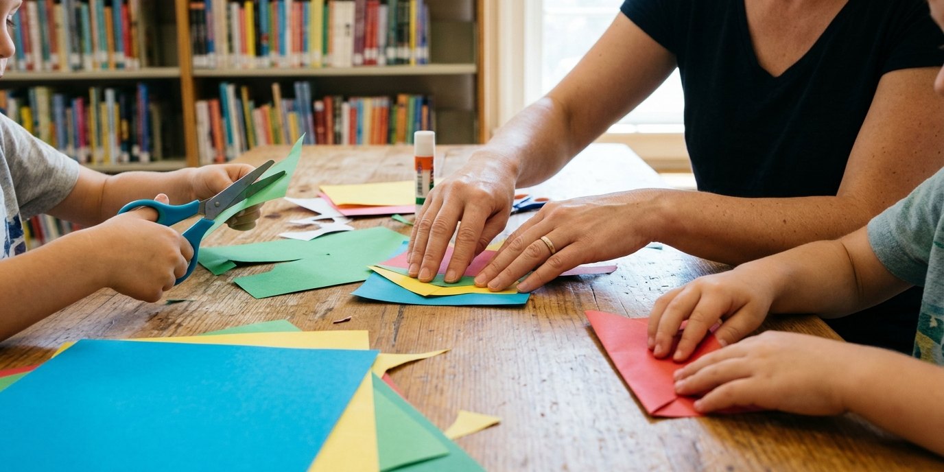 AI-generated image: Paper crafts — Humboldt-Bibliothek