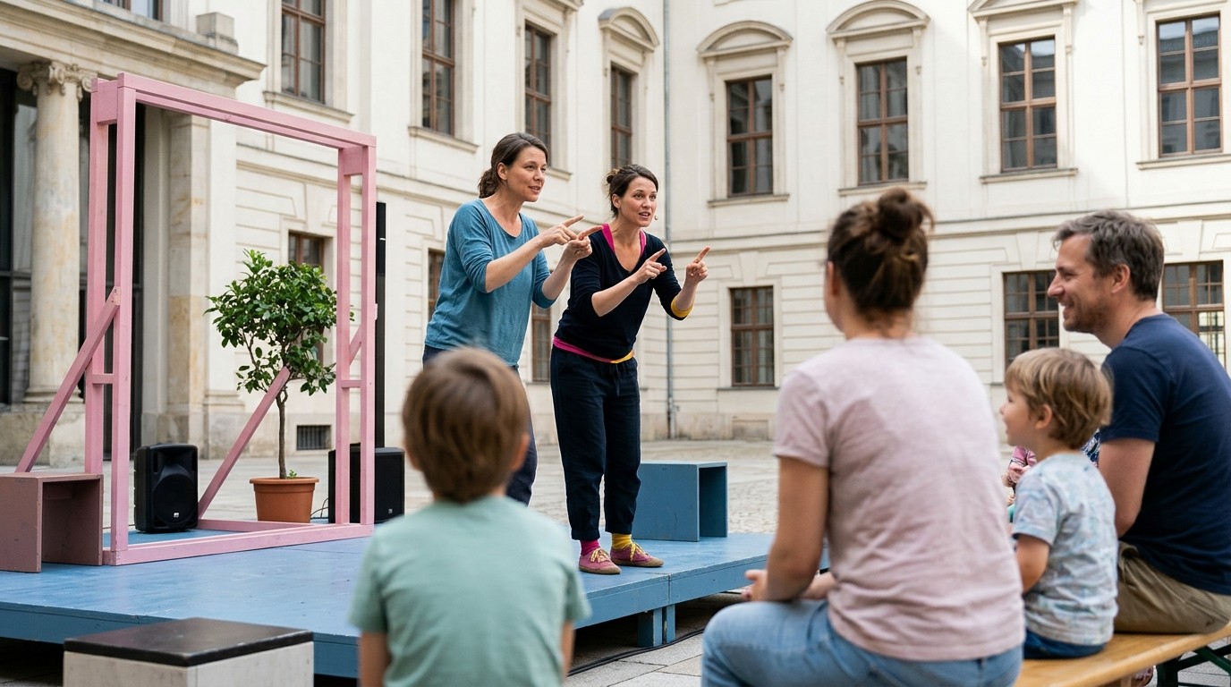 KI-generiertes Bild: Den Himmel tragen — Humboldt Forum im Berliner Schloss