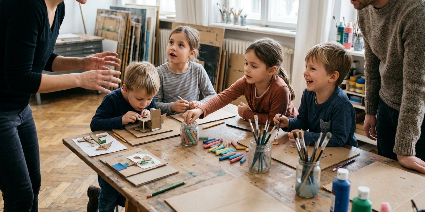 AI-generated image: Family Sunday — DAS MINSK Kunsthaus in Potsdam
