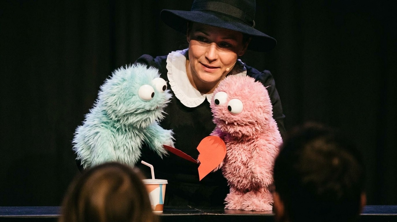 AI-generated image: Puppet show “Put Your Heart Into It” — Astrid-Lindgren-Bühne FEZ-Berlin