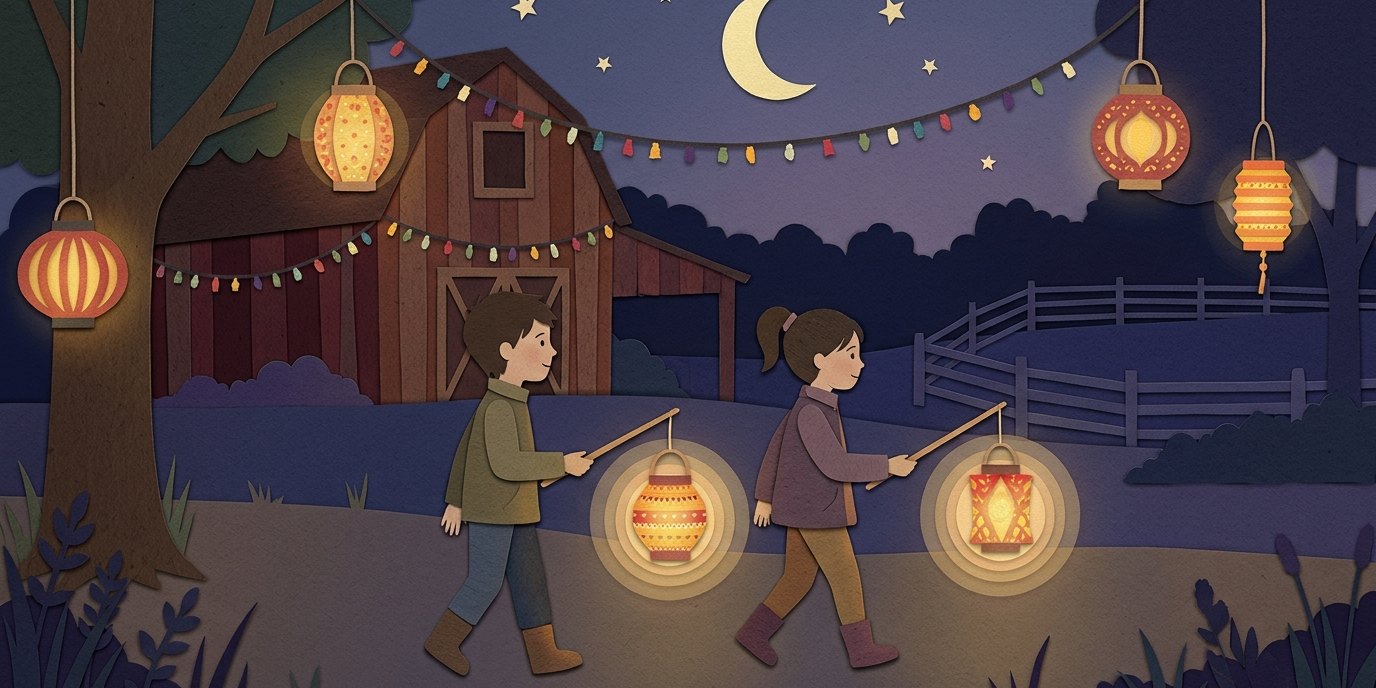 Illustration: Laternenfest — Alte Fasanerie – Familienfarm Lübars
