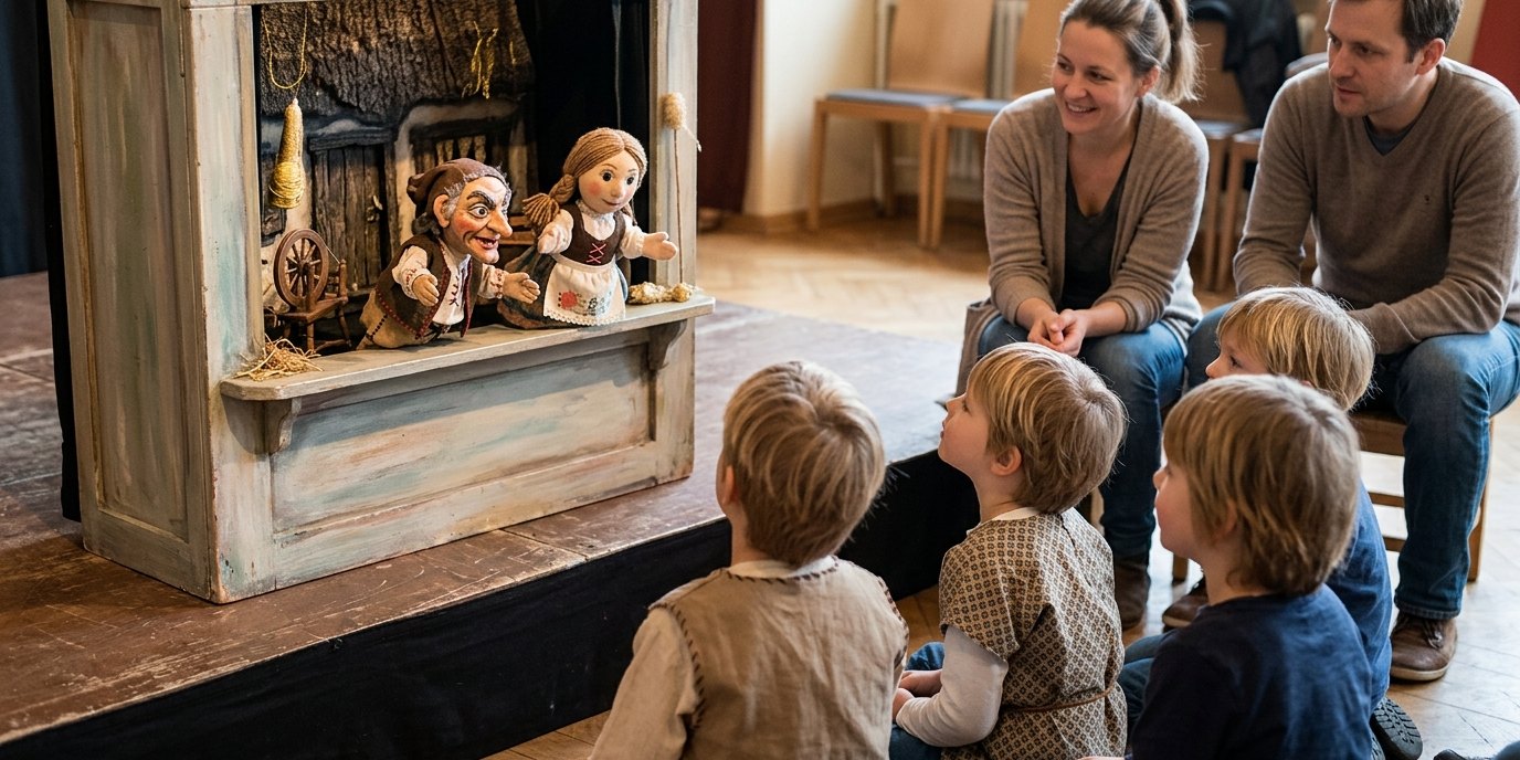 KI-generiertes Bild: Puppenspiel „Kasper und Rumpelstilzchen“ — Puppentheater Felicio