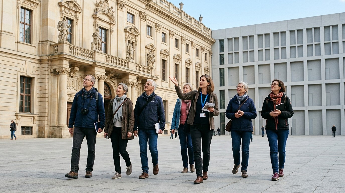 KI-generiertes Bild: Führung „Nur eine Fassade?“ — Humboldt Forum im Berliner Schloss