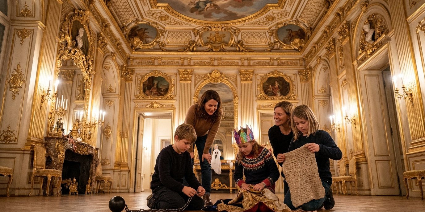 KI-generiertes Bild: Königinnen, Zauberer und Gespenster — Schloss Charlottenburg